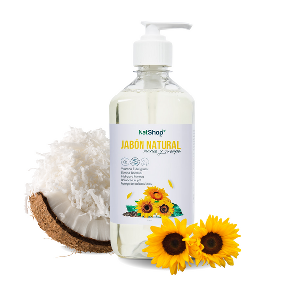 Jabon Natural Cuerpo y Manos Orgánico- 500ml. NATSHOP