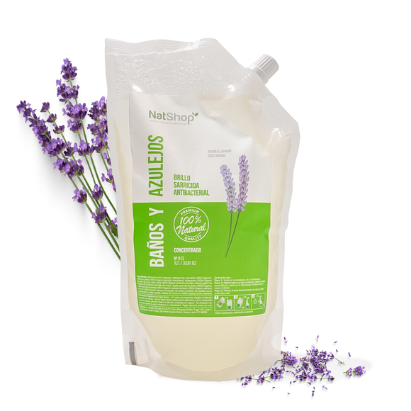 Concentrado Limpiador De Baños y Azulejos Orgánico- Lavanda 1 Litro. NATSHOP