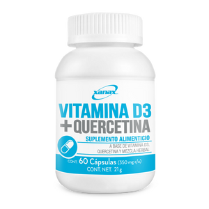 Vitamina D3 + Quercetina, Sistema inmunológico, Antioxidante, Previene Infecciones, Sistema Cardiovascular.
